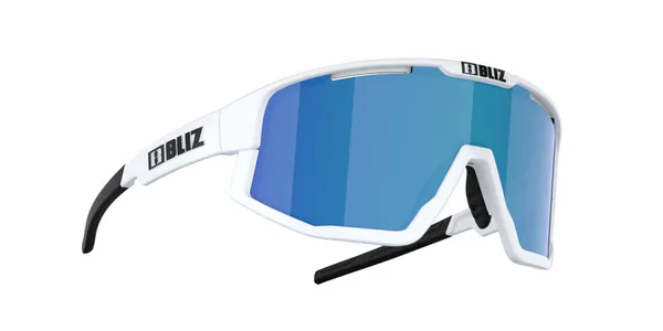 Bliz Fusion Small Matt White, Brown w Blue Multi